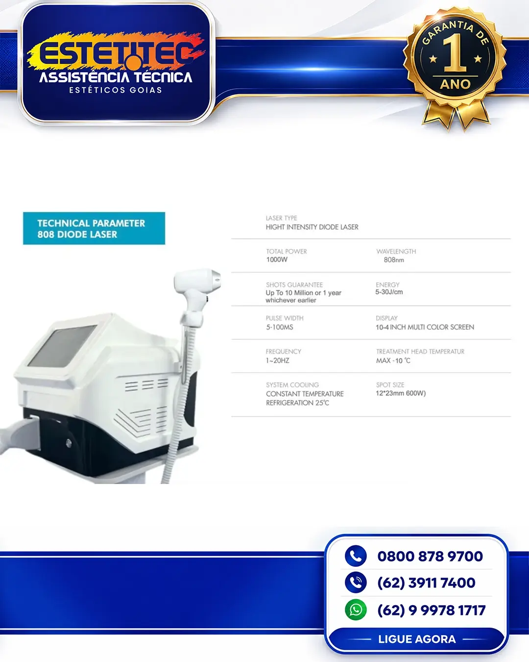 CONSERTO DE KMS 808 DIODE LASER GOIÂNIA