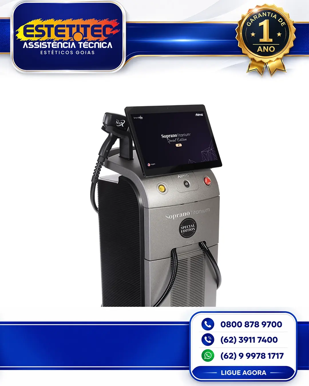 MANUTENÇÃO PREVENTIVA ALMA LASER SOPRANO TITANIUM DUO FLORIANÓPOLIS