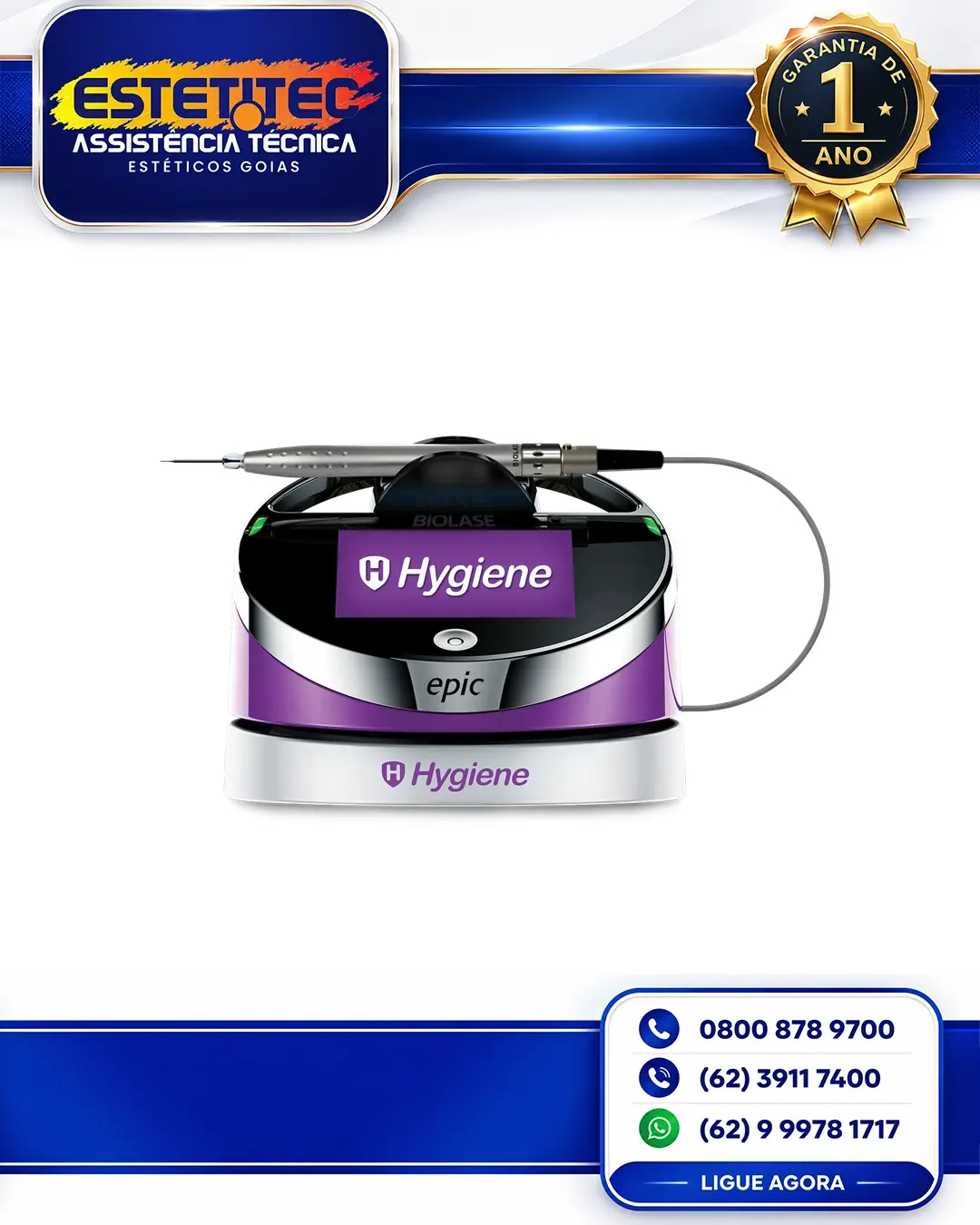 SUPORTE TÉCNICO BIOLASE EPIC HYGIENE BRASÍLIA