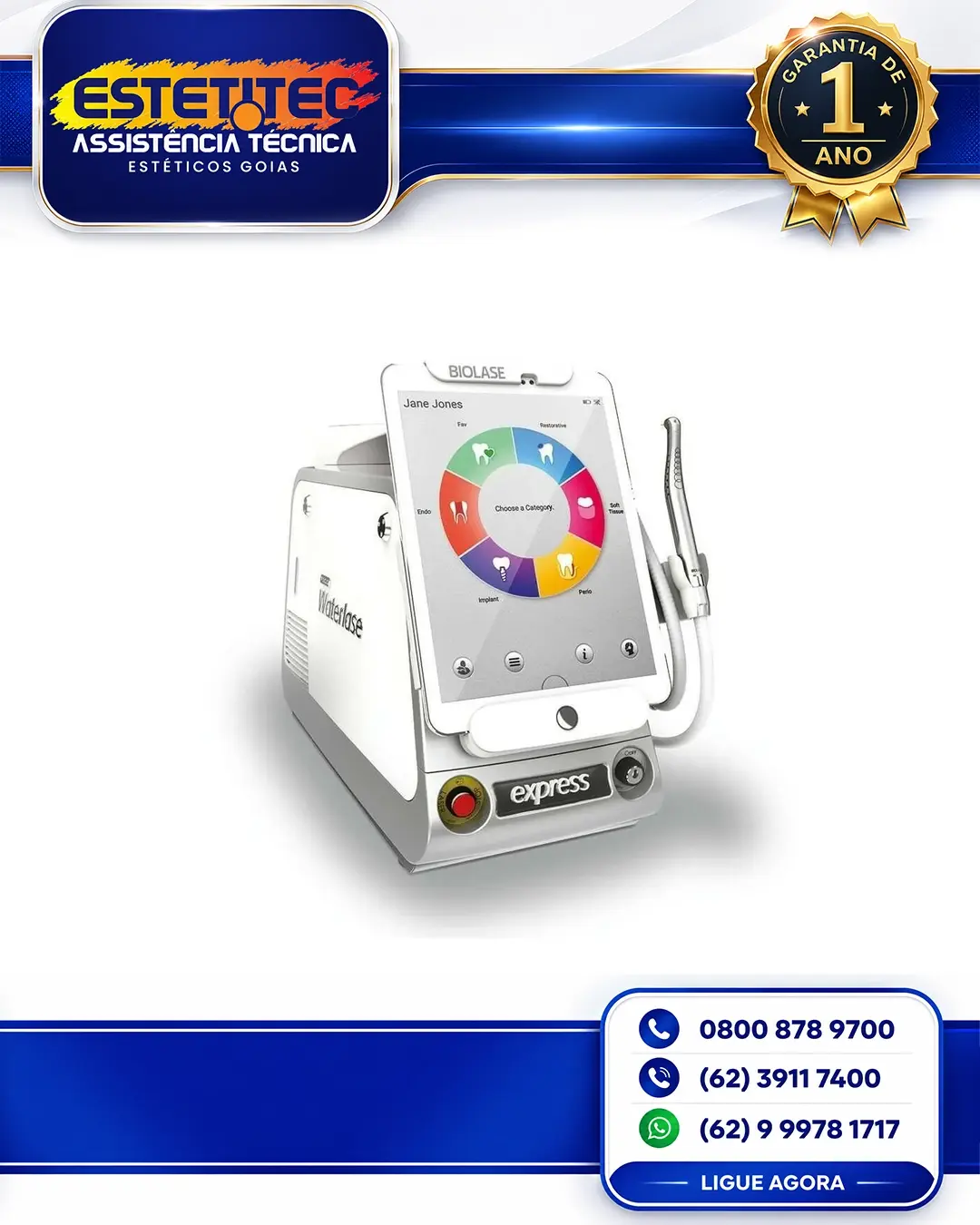 SUPORTE TÉCNICO BIOLASE WATERLASE EXPRESS SANTA CATARINA